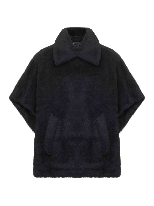 Mantella TEBE1 in tessuto Teddy nero