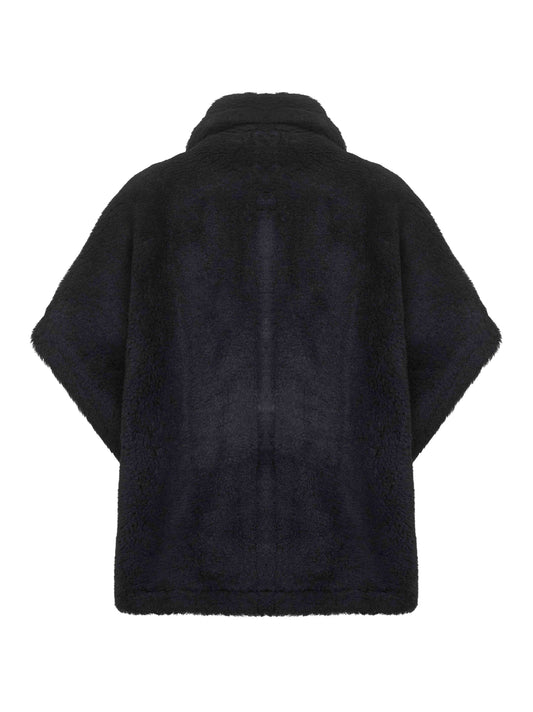 Mantella TEBE1 in tessuto Teddy nero