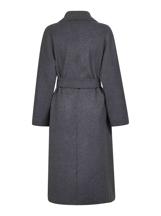 Grey double wool PAUL double-breasted coat