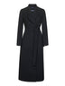 Cappotto a vestaglia POLDO in drap di lana nero