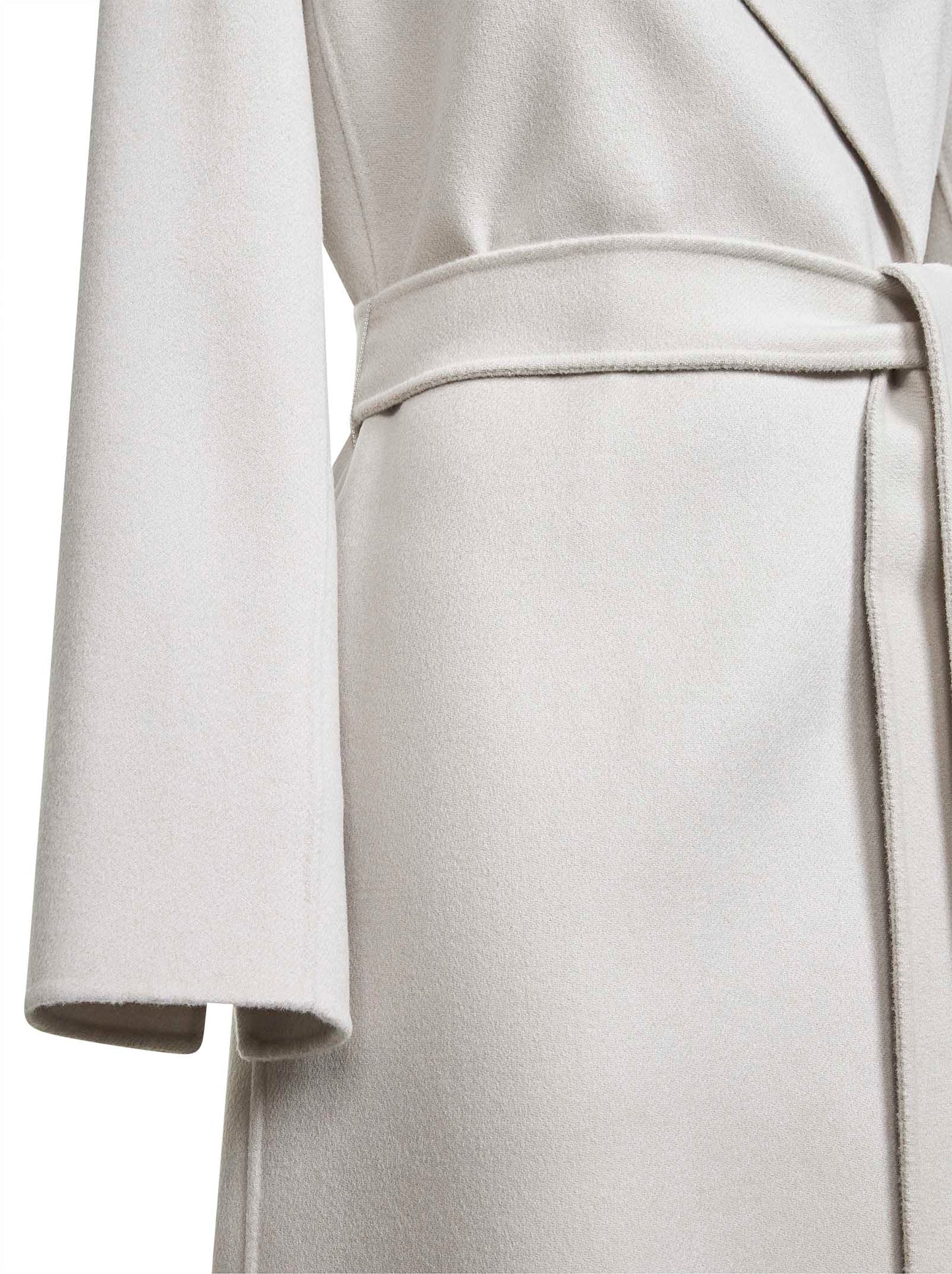 Cappotto a vestaglia POLDO in drap di lana ecrù