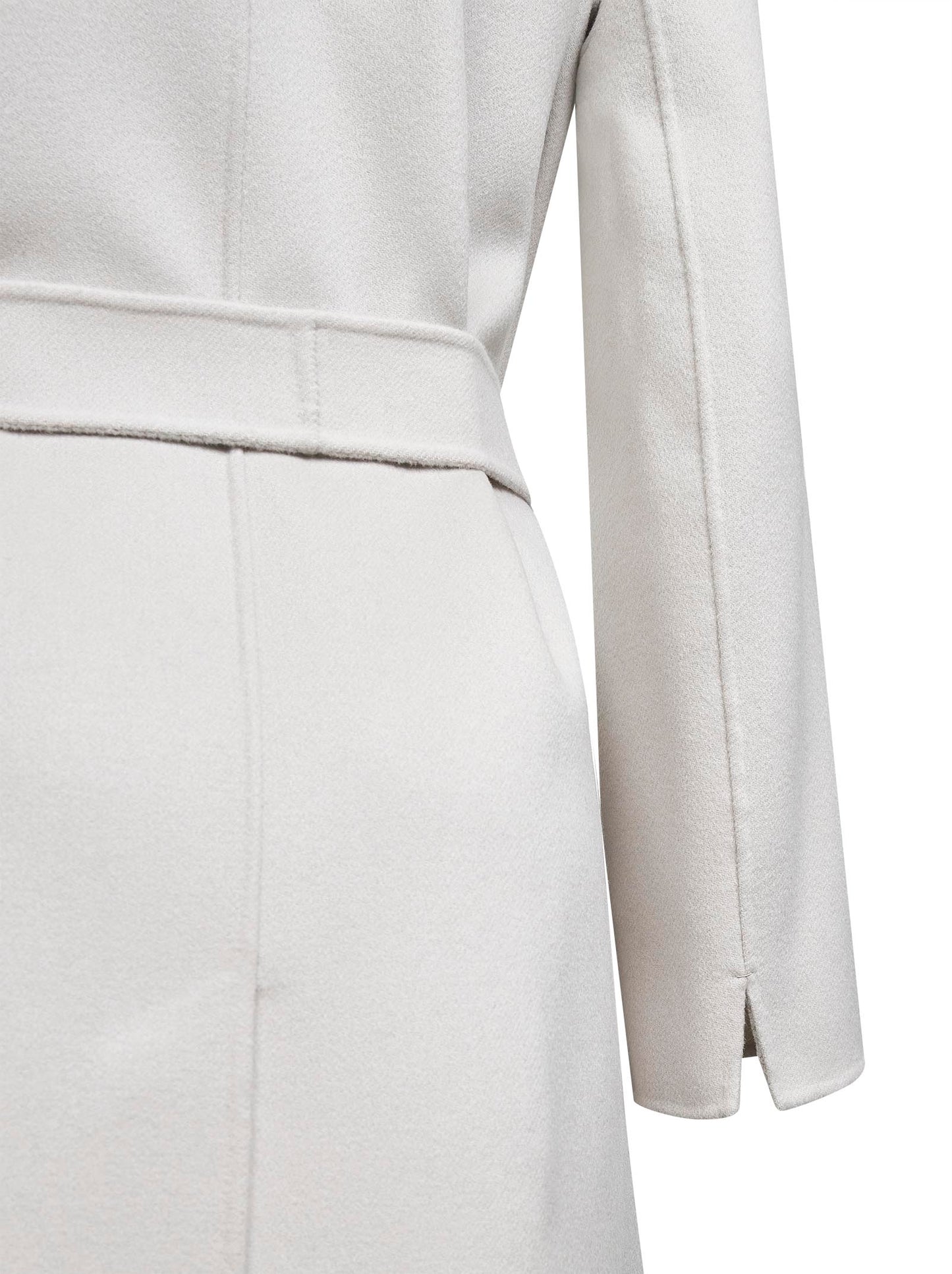 Cappotto a vestaglia POLDO in drap di lana ecrù