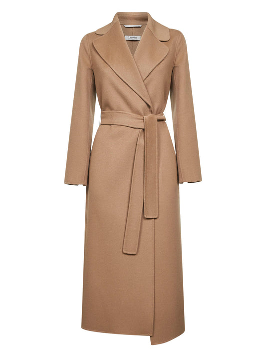 Cappotto a vestaglia POLDO in drap di lana cammello