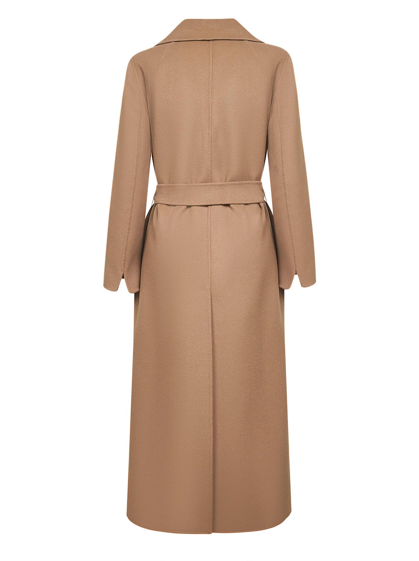 Cappotto a vestaglia POLDO in drap di lana cammello