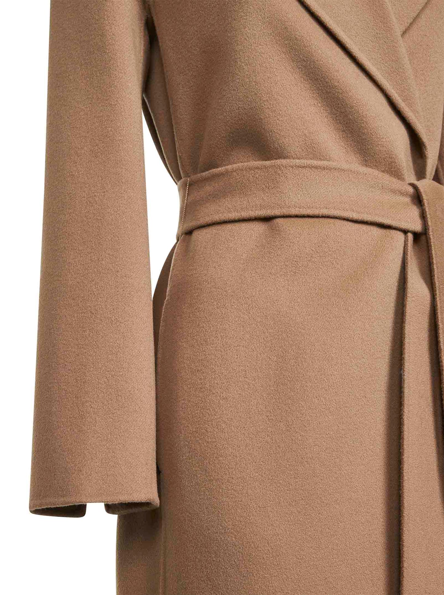 Cappotto a vestaglia POLDO in drap di lana cammello