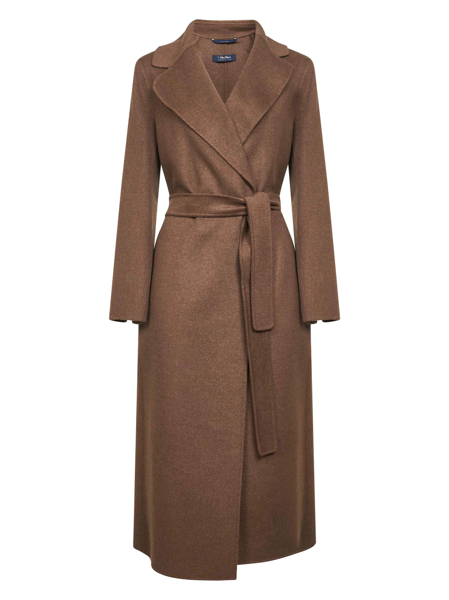 Cappotto a vestaglia POLDO in drap di lana marrone