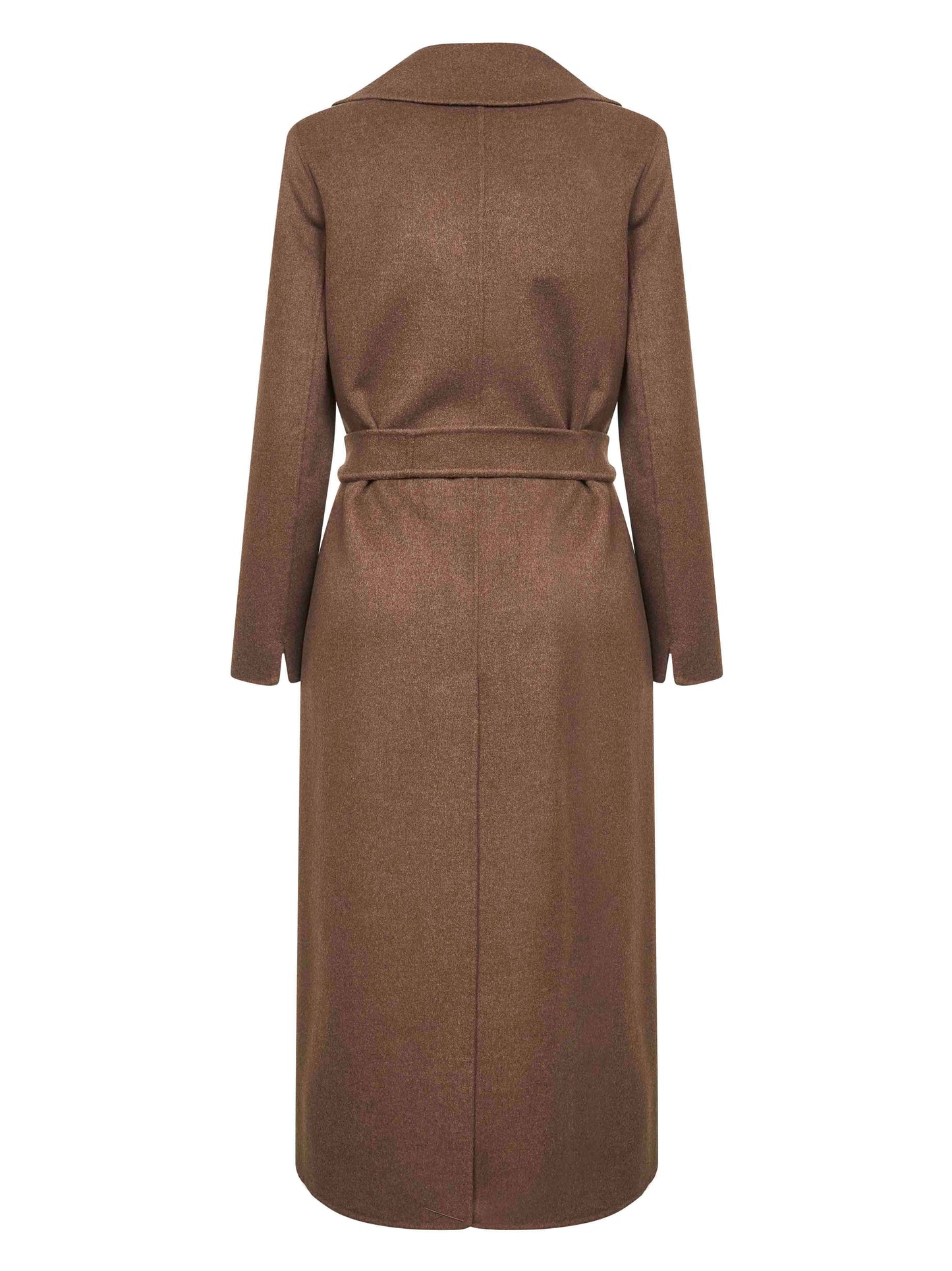 Cappotto a vestaglia POLDO in drap di lana marrone