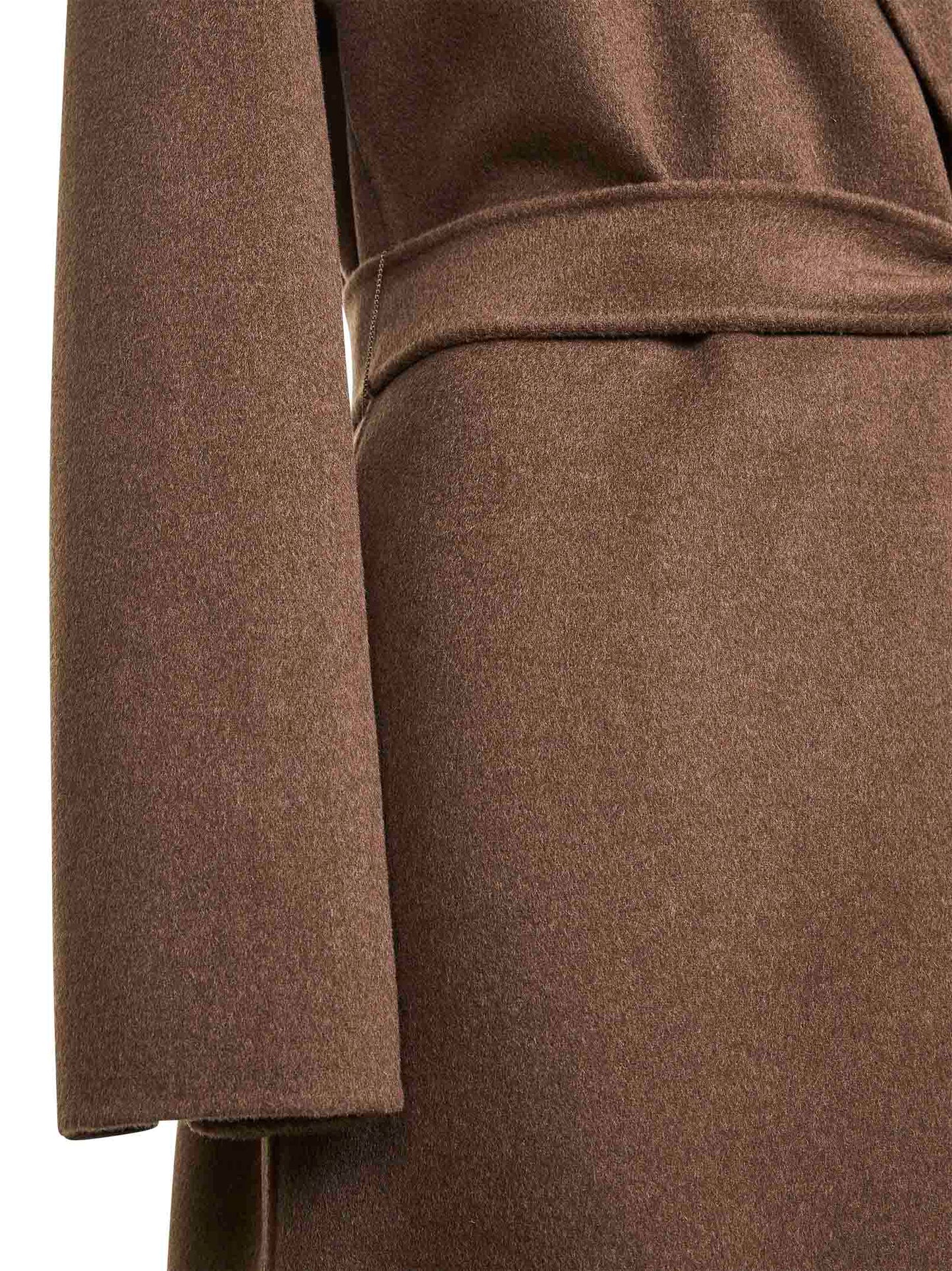 Cappotto a vestaglia POLDO in drap di lana marrone