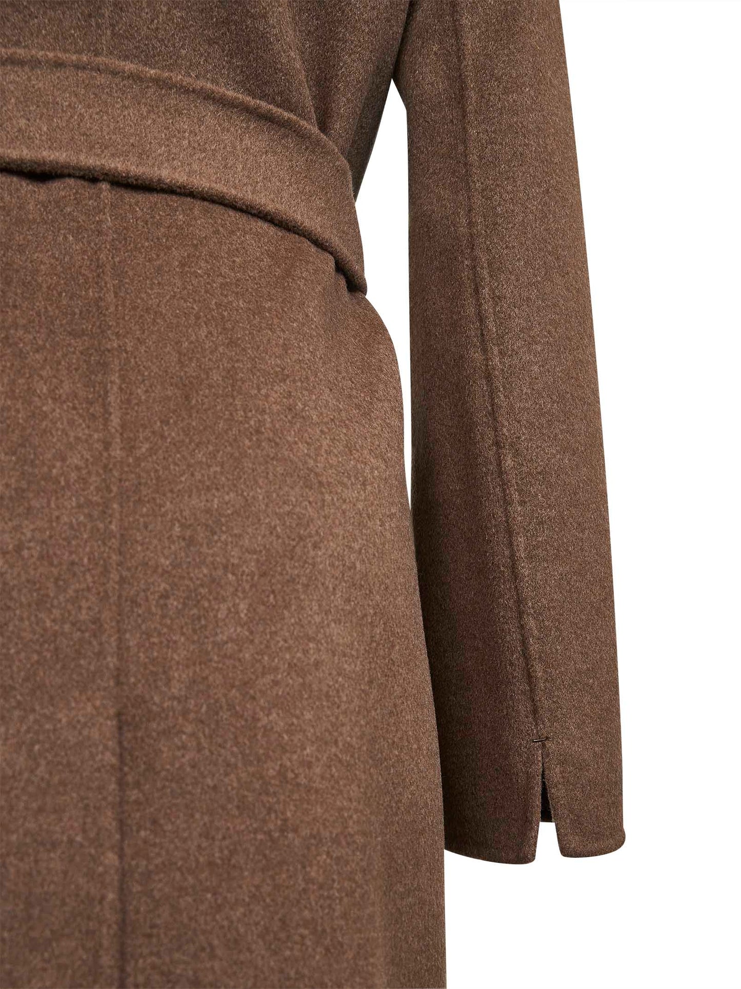 Cappotto a vestaglia POLDO in drap di lana marrone