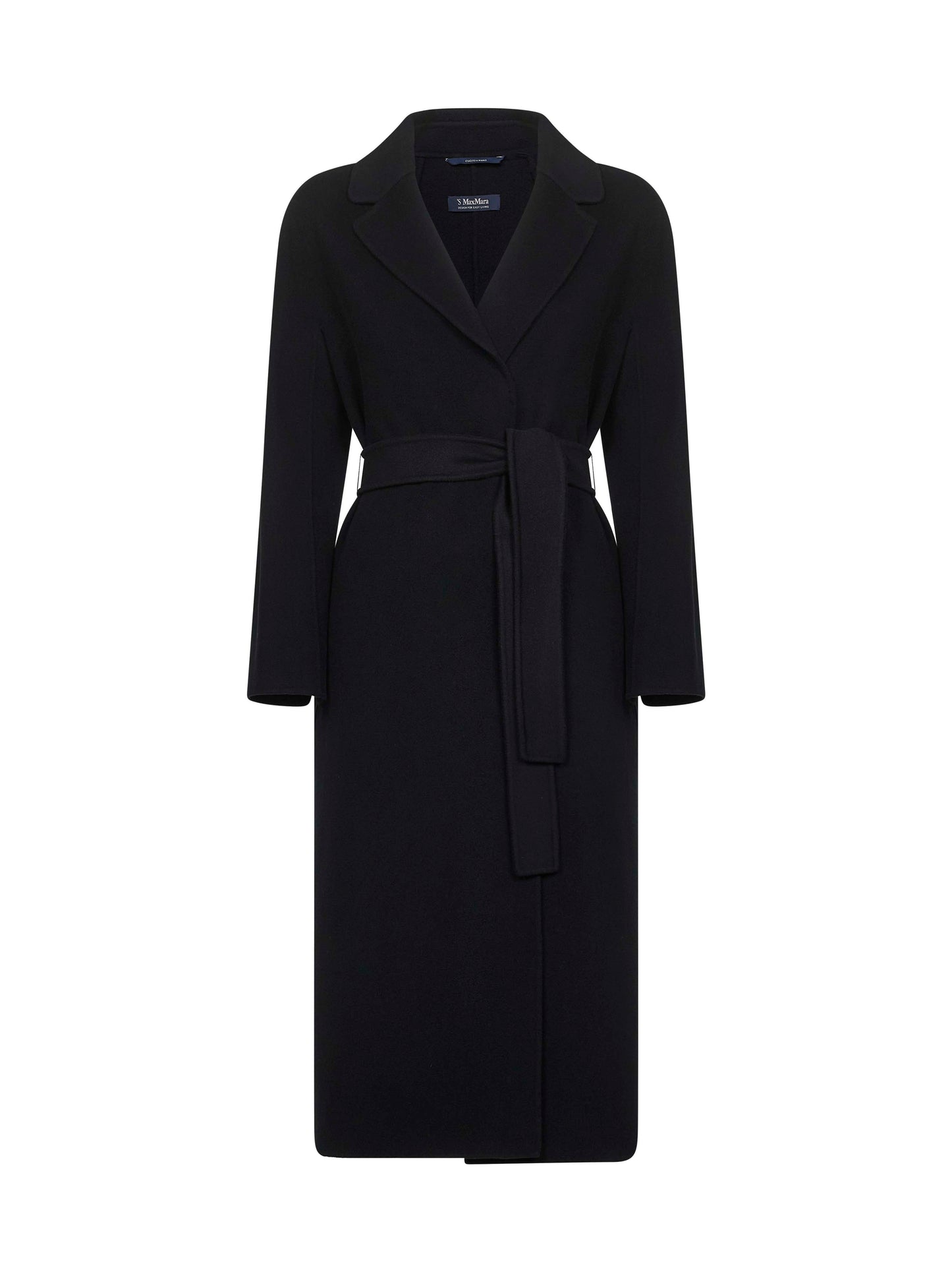 Black double broadcloth ESTURIA robe coat