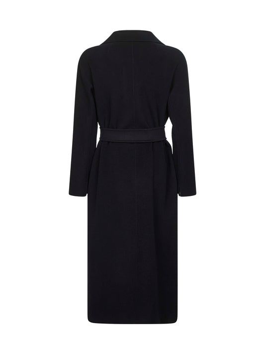 Black double broadcloth ESTURIA robe coat