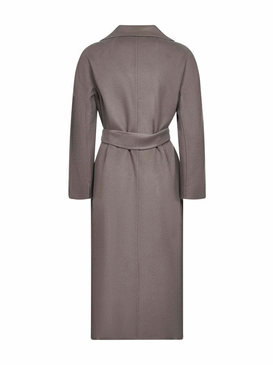Grey double broadcloth ESTURIA robe coat