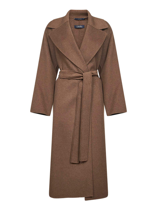 Cappotto a vestaglia con sciarpa CUORE marrone