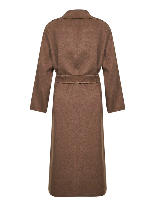 Cappotto a vestaglia con sciarpa CUORE marrone
