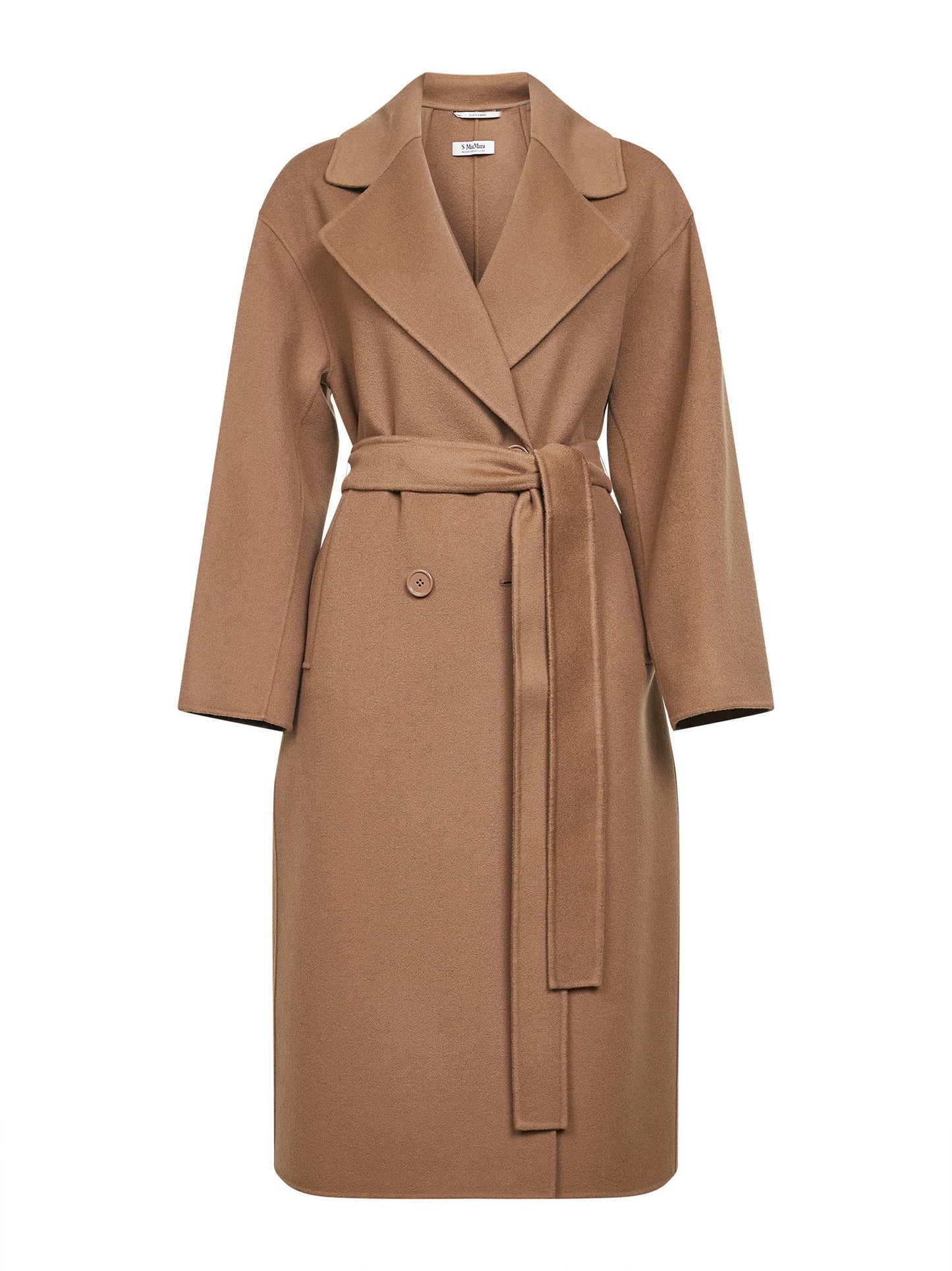 Cappotto a vestaglia HELLER in drap cammello<BR/>