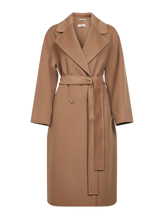 Cappotto a vestaglia HELLER in drap cammello<BR/>
