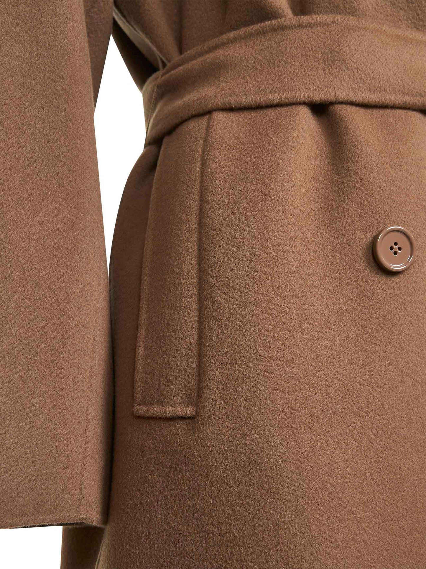 Cappotto a vestaglia HELLER in drap cammello<BR/>