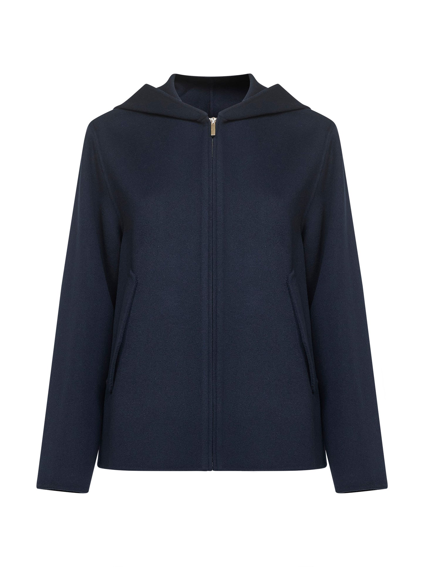 Giacca con cappuccio ROLAND in lana double blu