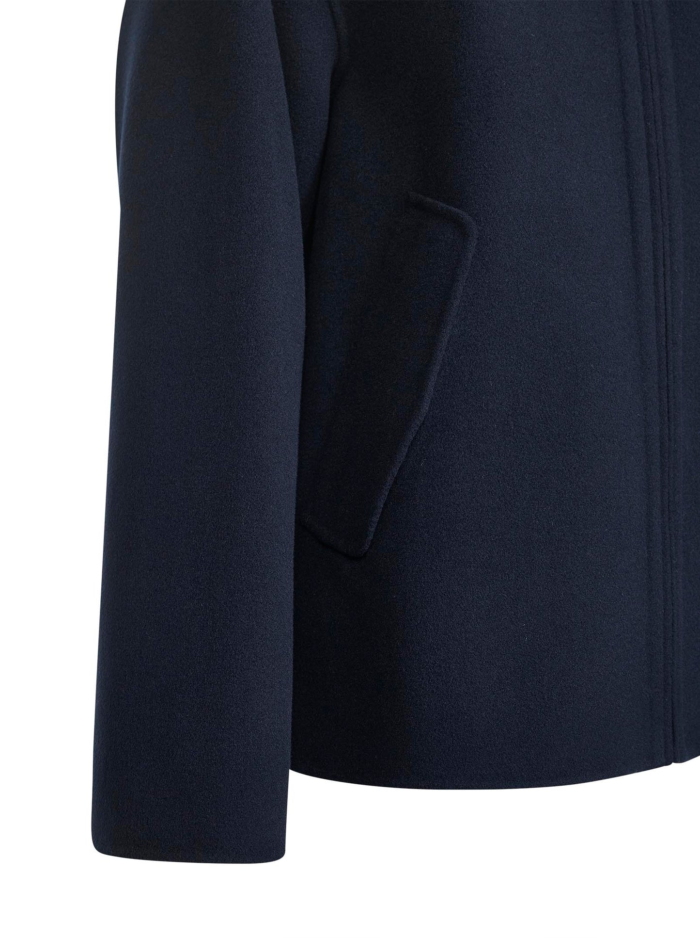 Giacca con cappuccio ROLAND in lana double blu