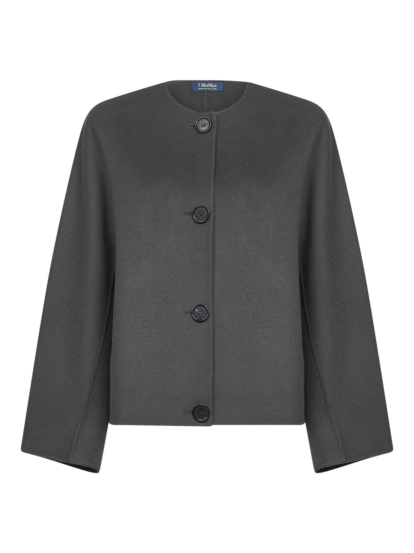 Giacca con sciarpa KATE in lana double verde