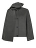 Giacca con sciarpa KATE in lana double verde