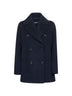 Blue double drap CABAN double-breasted pea coat