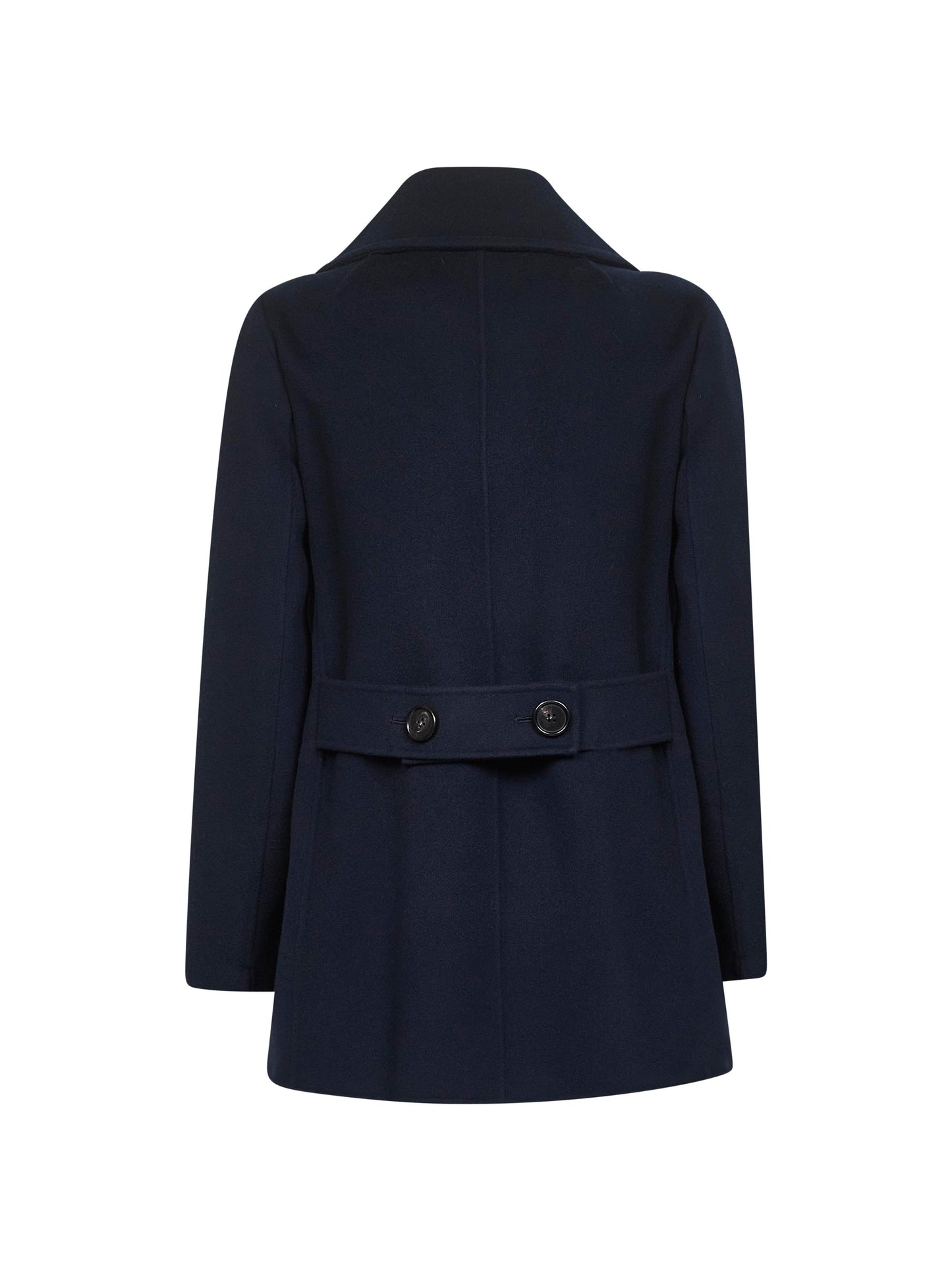 Blue double drap CABAN double-breasted pea coat