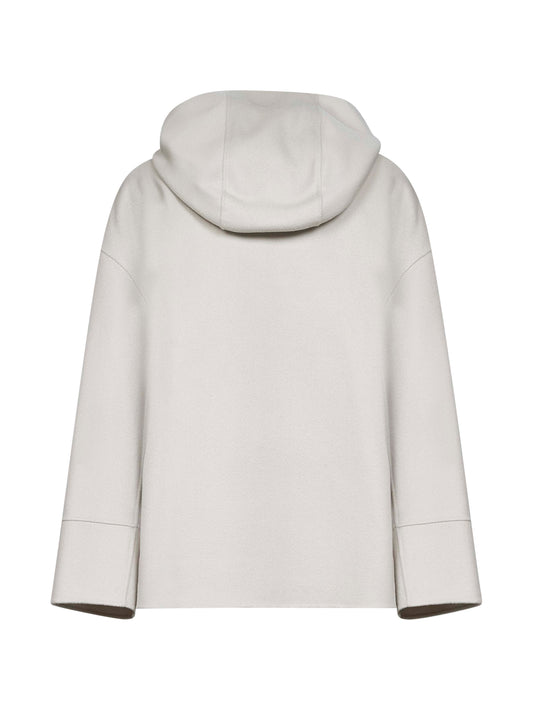 Ivory double broadcloth ROMINA hoodie
