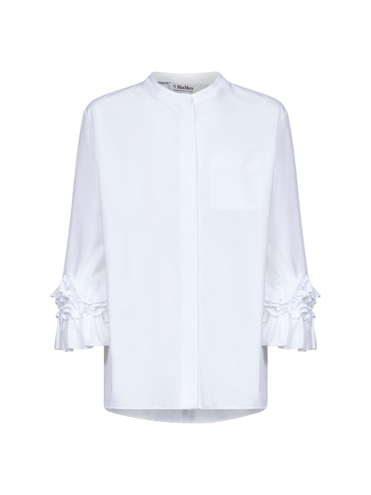 Camicia svasata FAVOLA in popeline lavato bianco