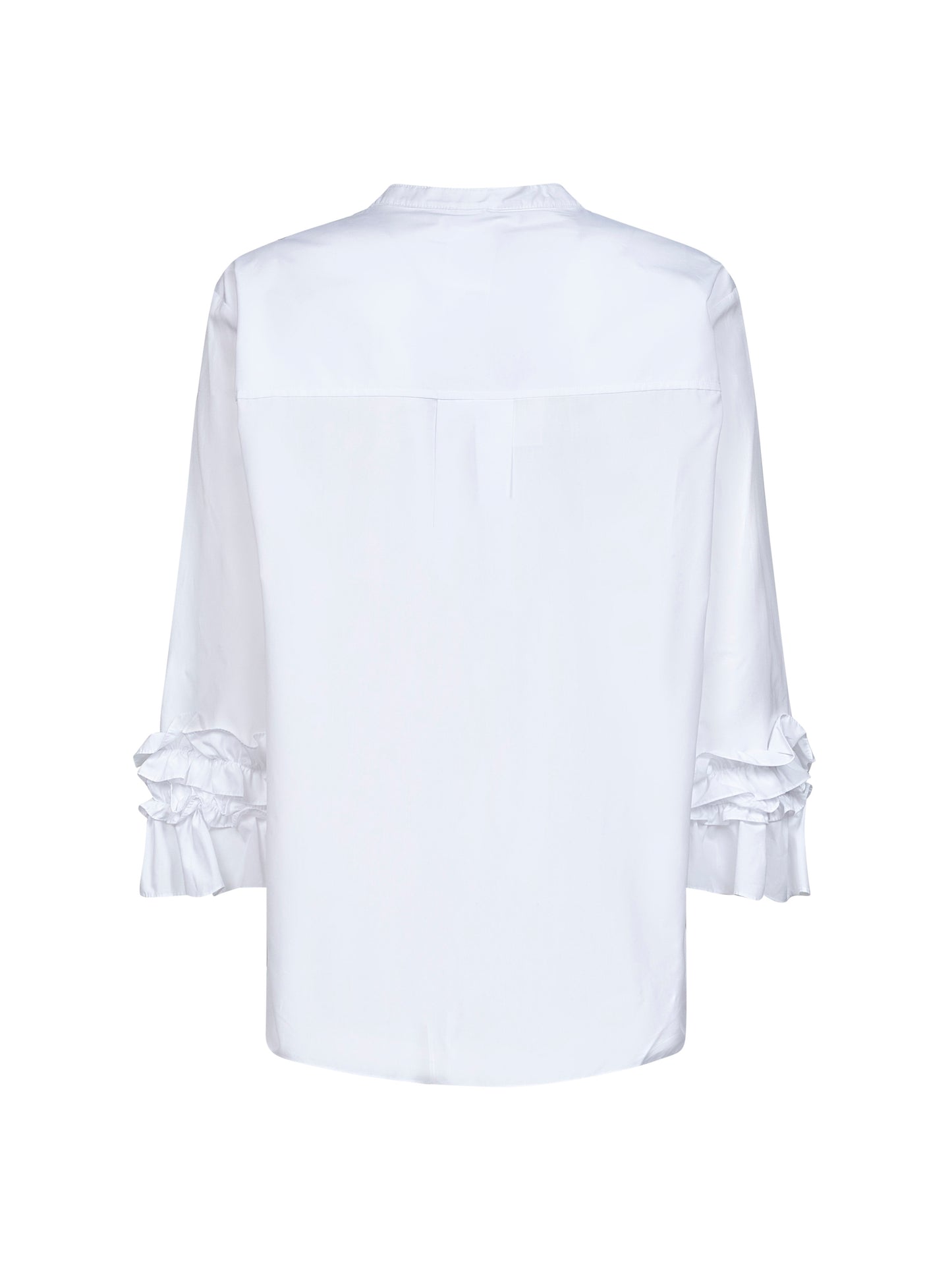 Camicia svasata FAVOLA in popeline lavato bianco