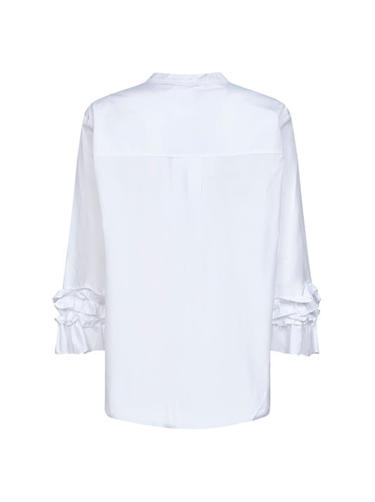 Camicia svasata FAVOLA in popeline lavato bianco