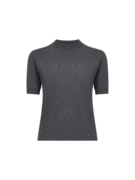 Maglia a maniche corte JUST in lana grigia