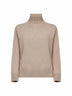 Beige cashmere knit QUERCIA turtleneck sweater