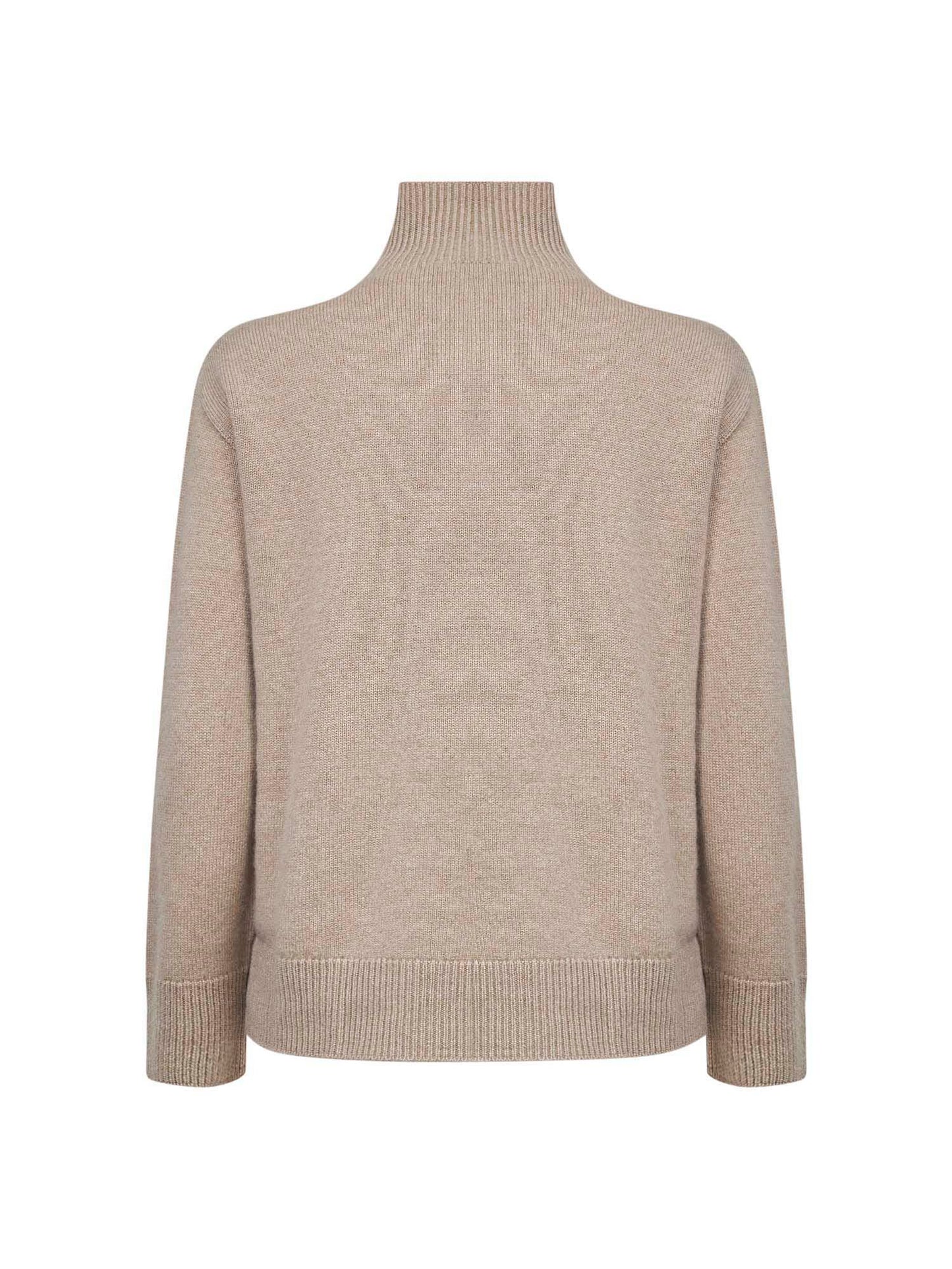 Beige cashmere knit QUERCIA turtleneck sweater