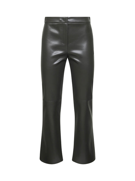Green coated fabric SUBLIME slim trousers