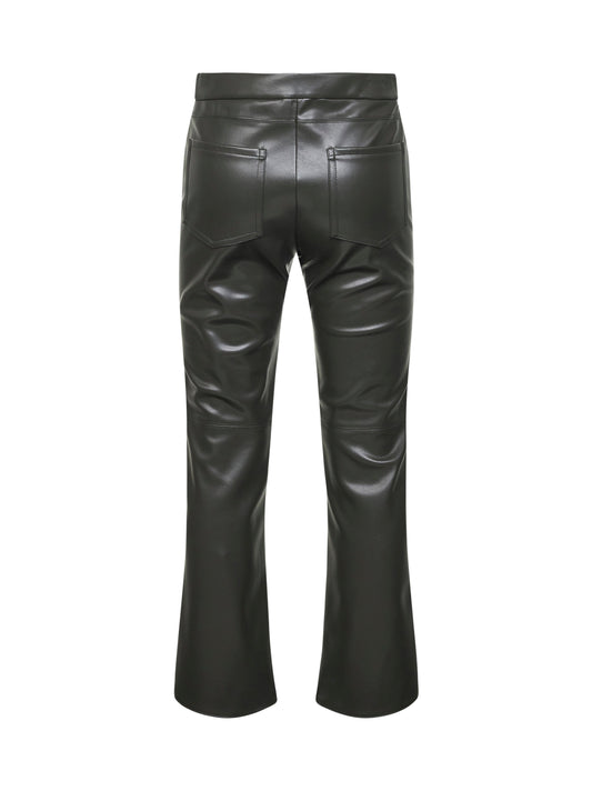 Green coated fabric SUBLIME slim trousers
