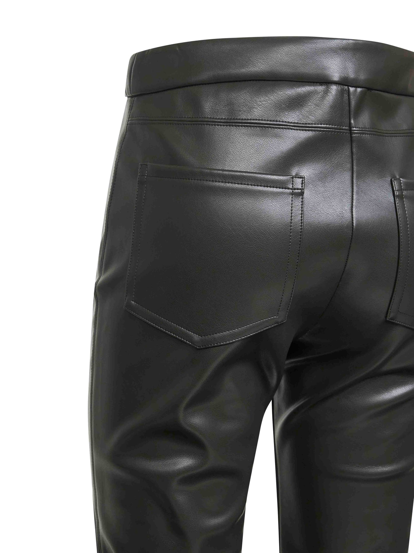 Pantaloni slim SUBLIME in tessuto spalmato verde