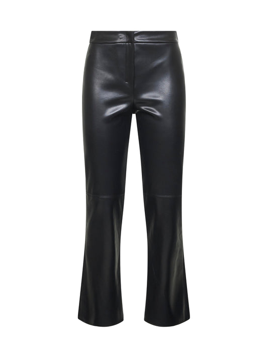 Black coated fabric SUBLIME slim trousers