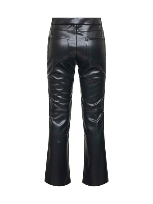 Black coated fabric SUBLIME slim trousers