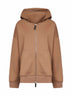 Camel jersey SIENA zip-up hoodie