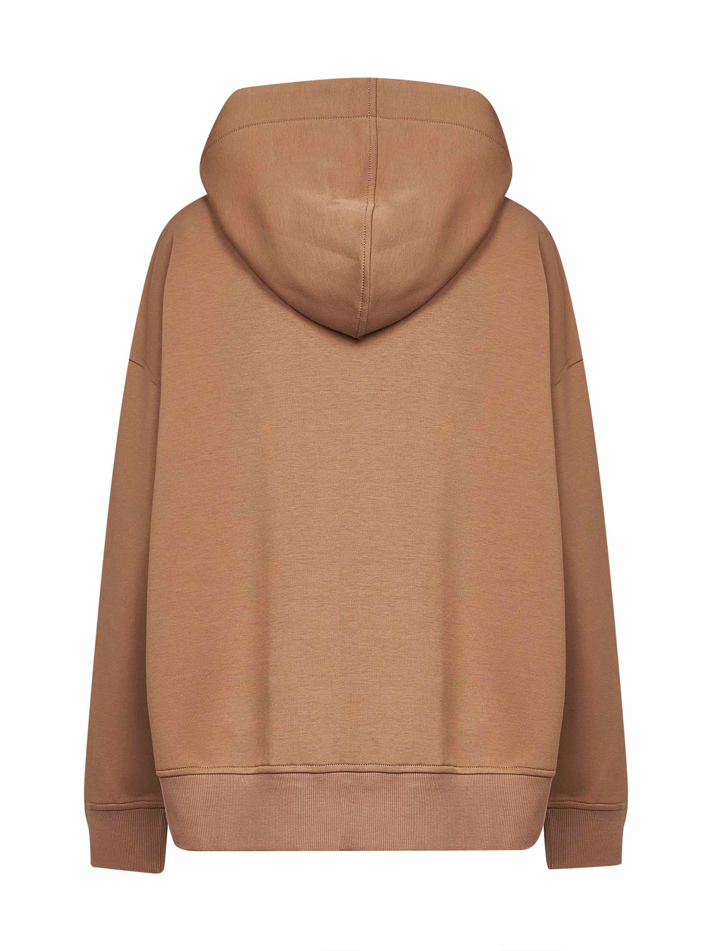 Camel jersey SIENA zip-up hoodie
