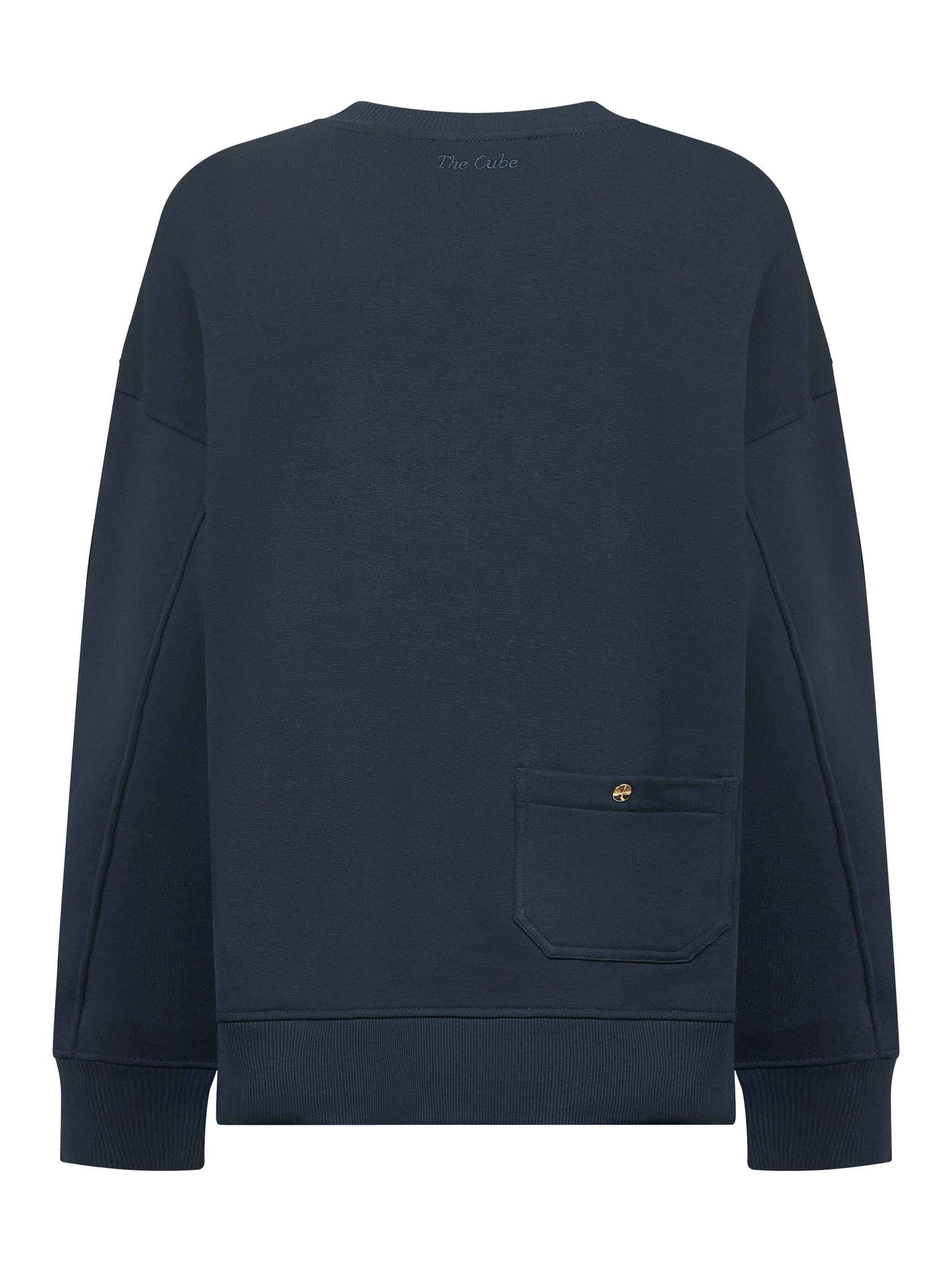Felpa MONZA in jersey di cotone blu<BR/>