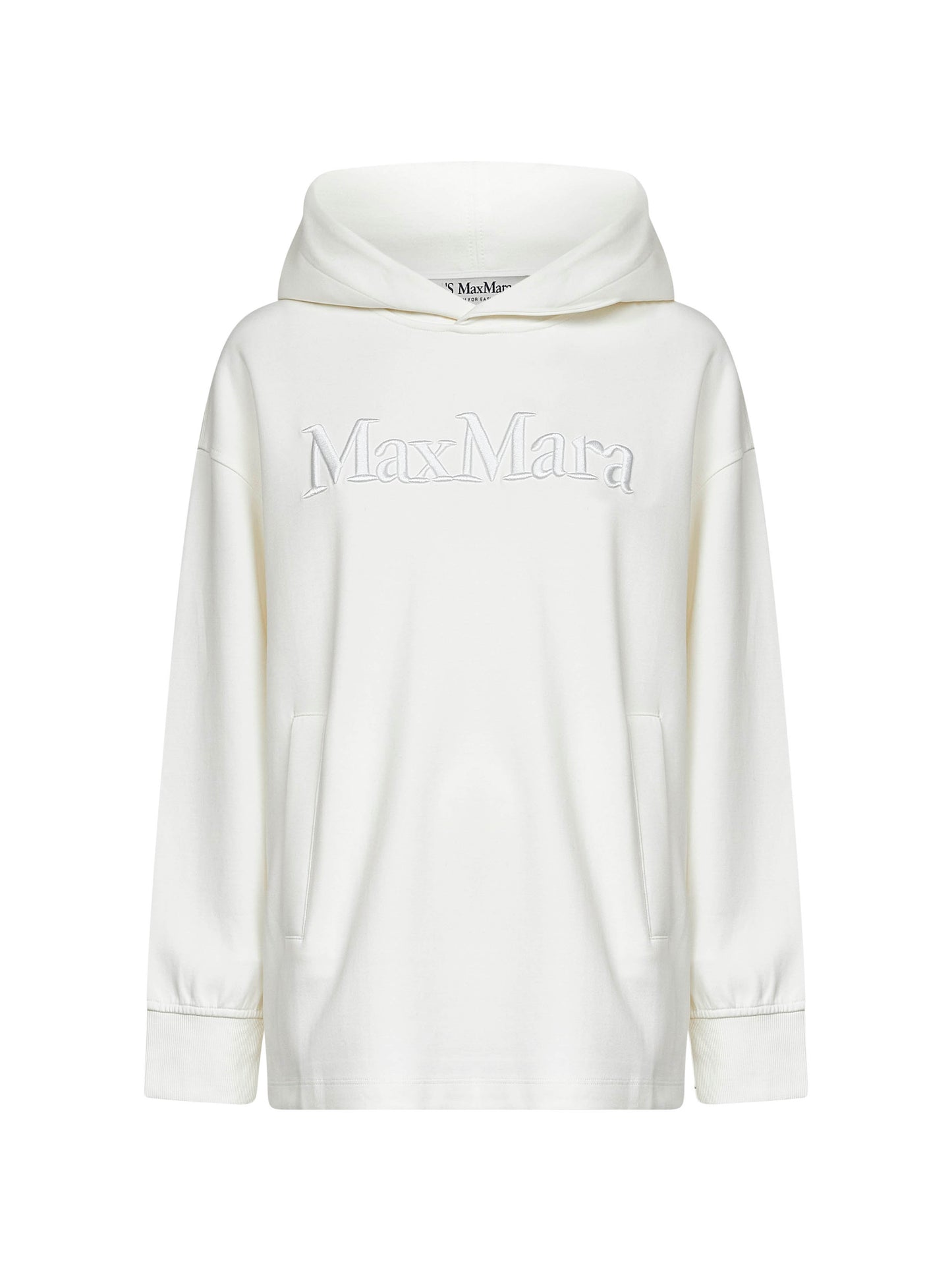 Felpa con cappuccio VISIERA in jersey bianco