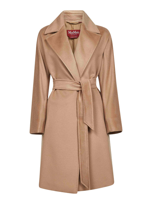 Camel broadcloth DRAVENNA robe coat