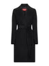 Cappotto a vestaglia DRAVENNA in drap nero