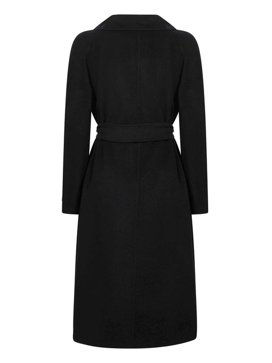 Black drap double cloth CLES robe coat