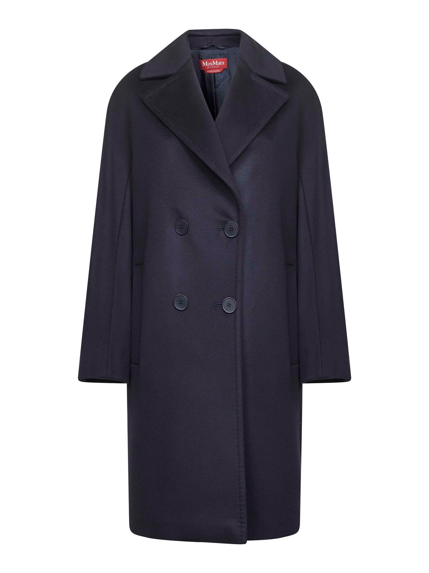 Cappotto over AGENDA in drap di lana blu