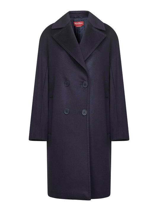 Cappotto over AGENDA in drap di lana blu