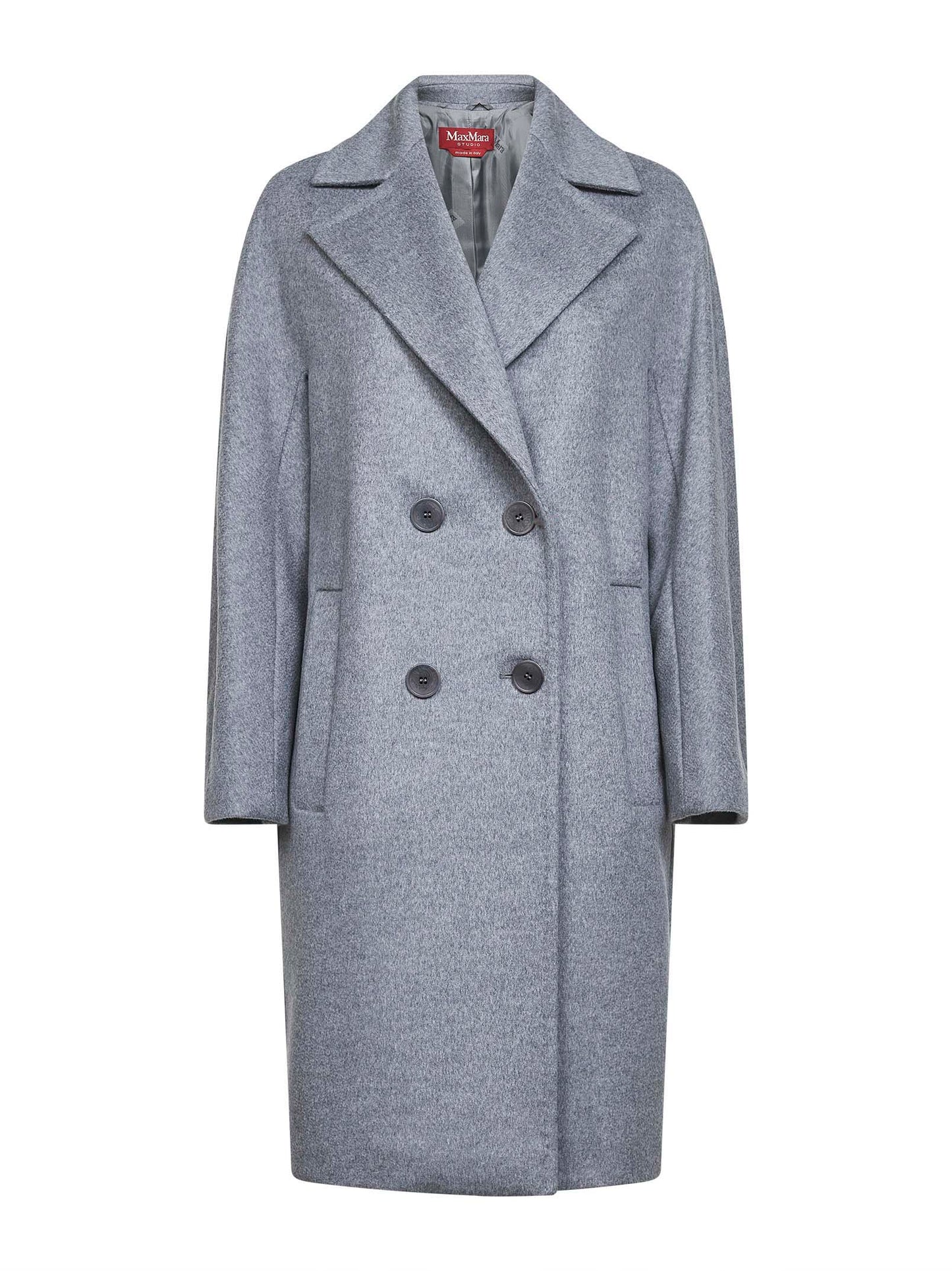 Cappotto over AGENDA in drap di lana grigio medio