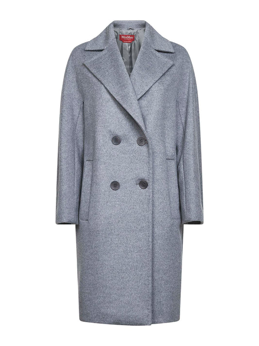 Cappotto over AGENDA in drap di lana grigio medio